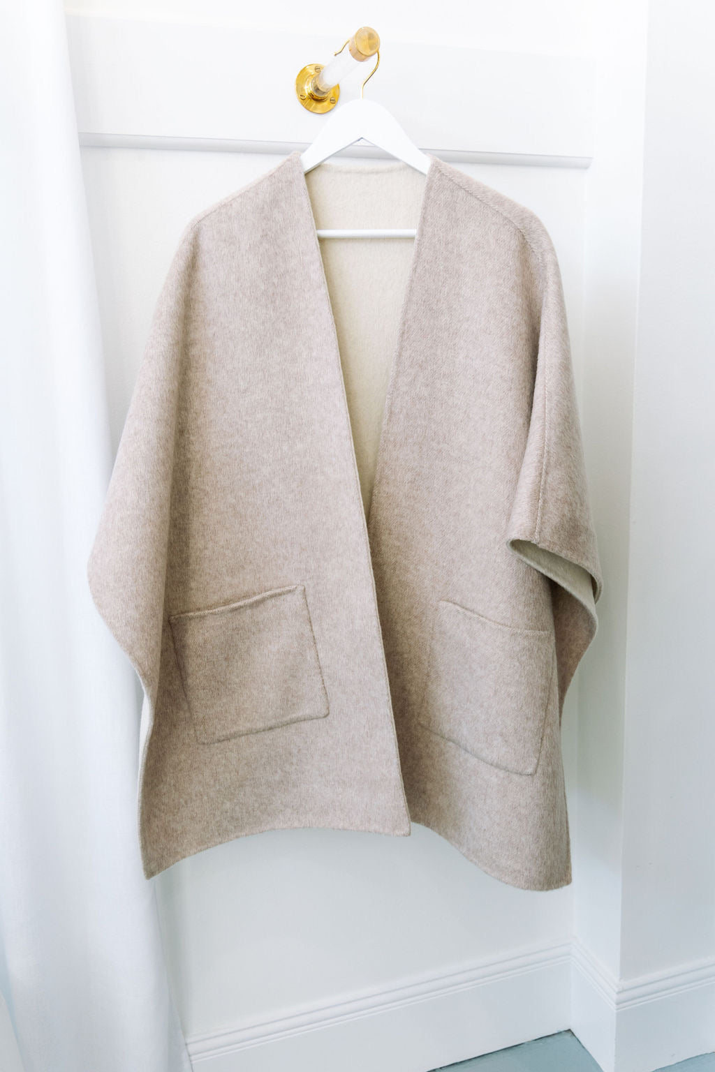 Reversible Silk Cashmere Wrap | Oatmeal & Ivory