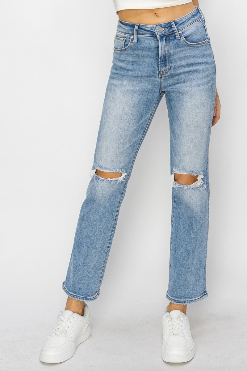 High Rise Ankle Slim Jeans Medium