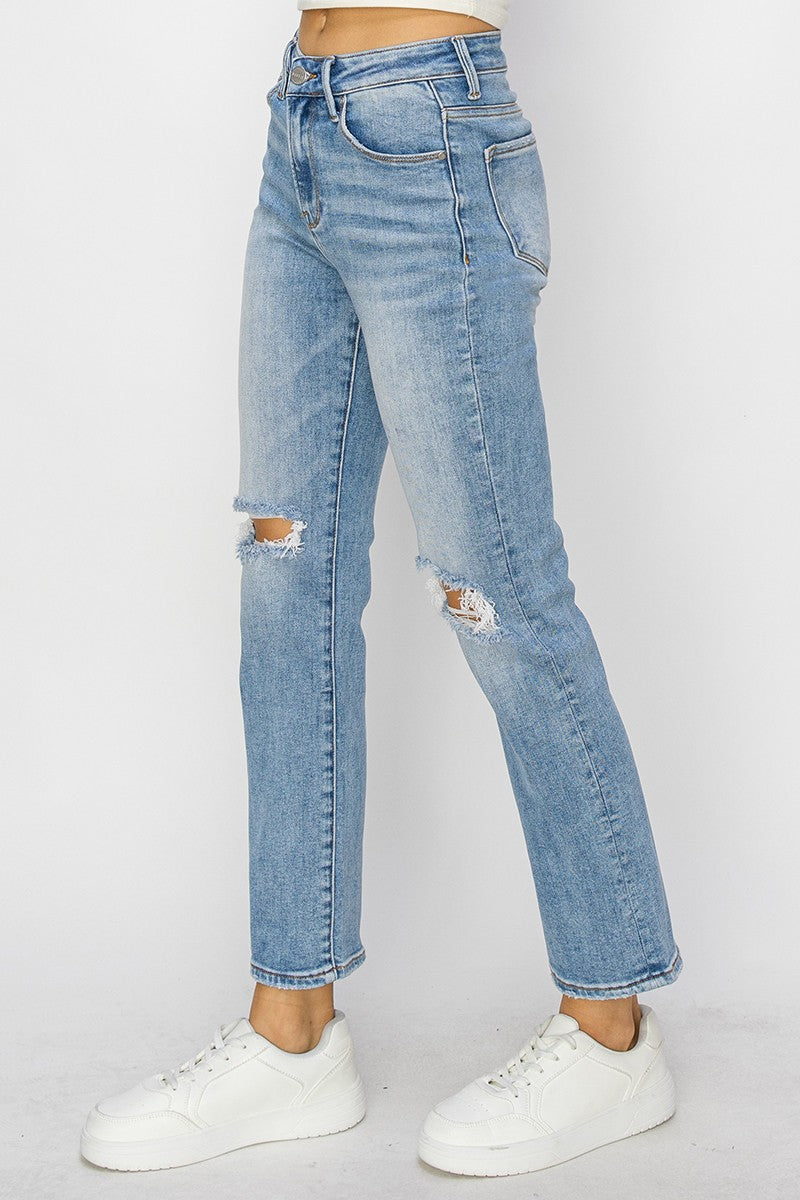 High Rise Ankle Slim Jeans Medium