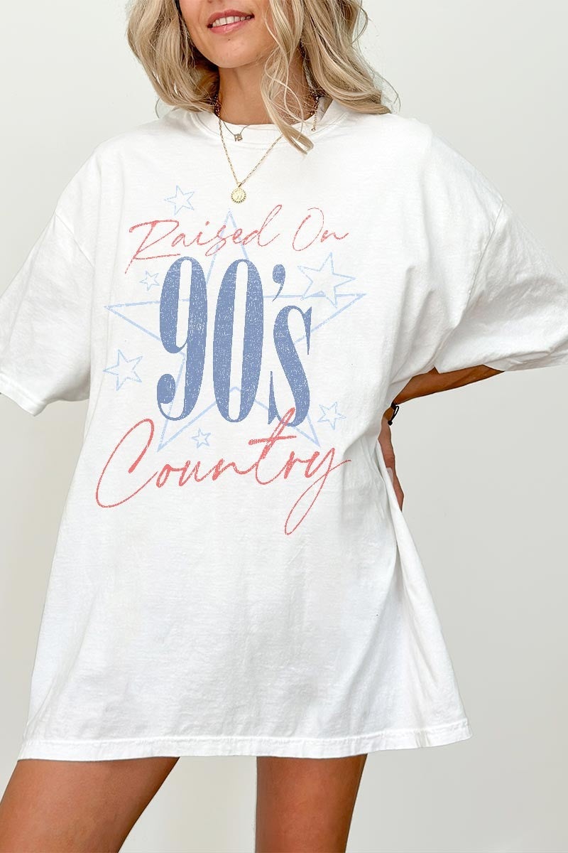 Raised on 90s Country Tee - White