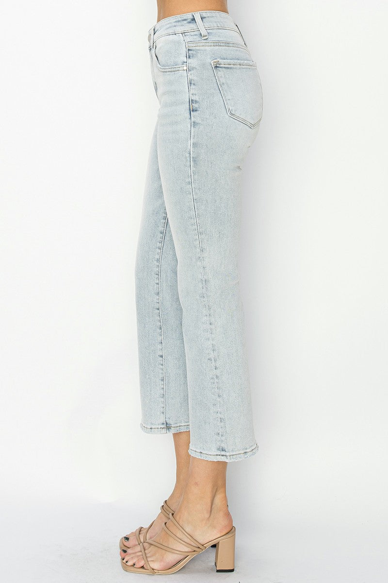 Mid Rise Crop Flare Jeans Light