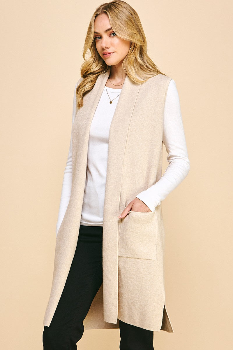 Sally Sleeveless Open Knit Cardigan