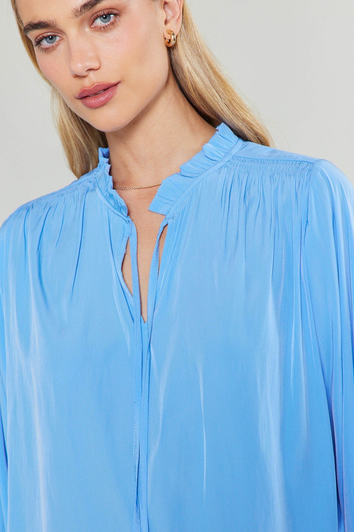 3/4 Sleeve Dolman Blouse Aero Blue