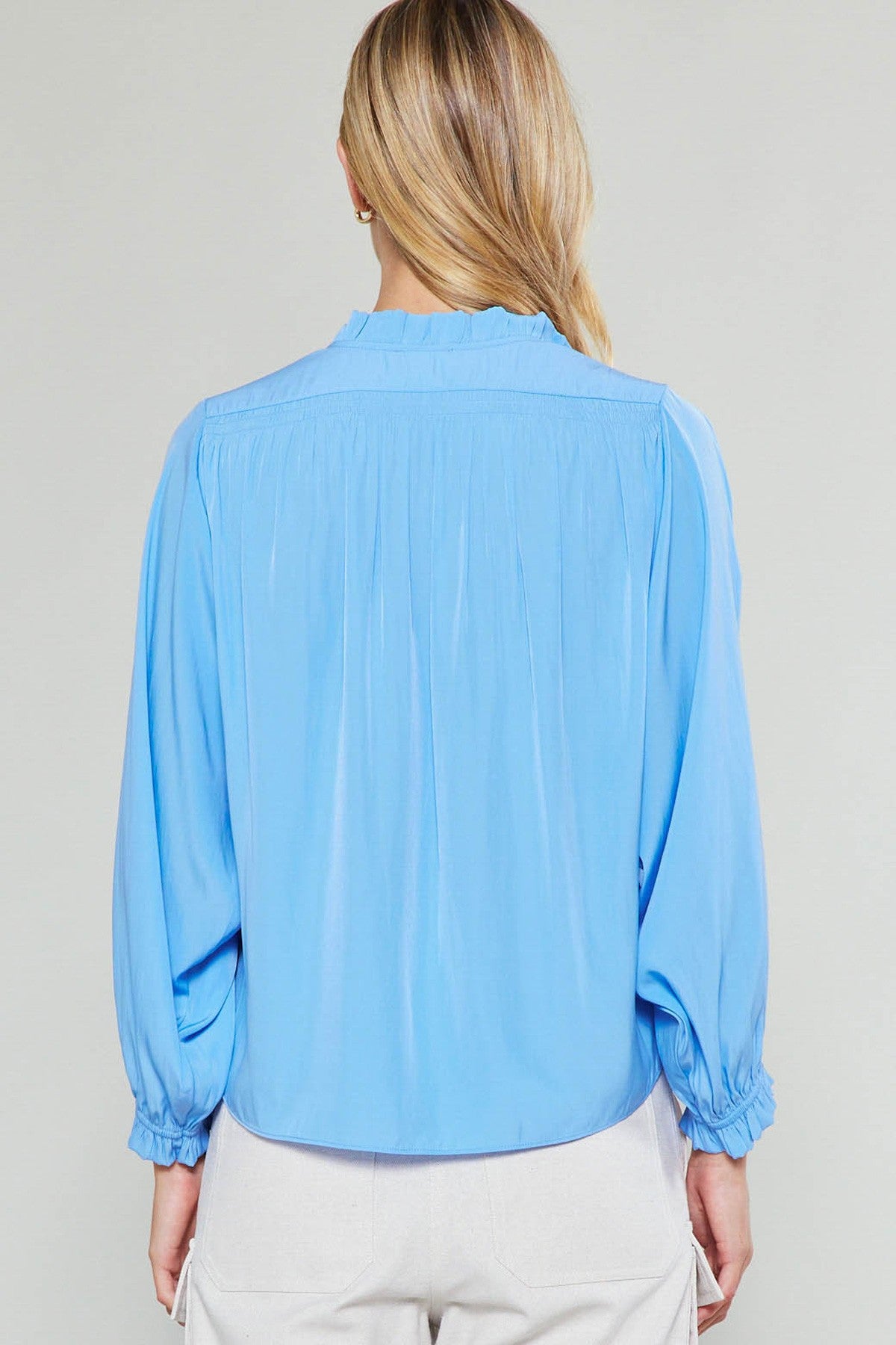 3/4 Sleeve Dolman Blouse Aero Blue