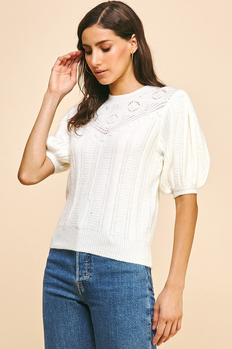 Cortile Crochet Sweater Ivory