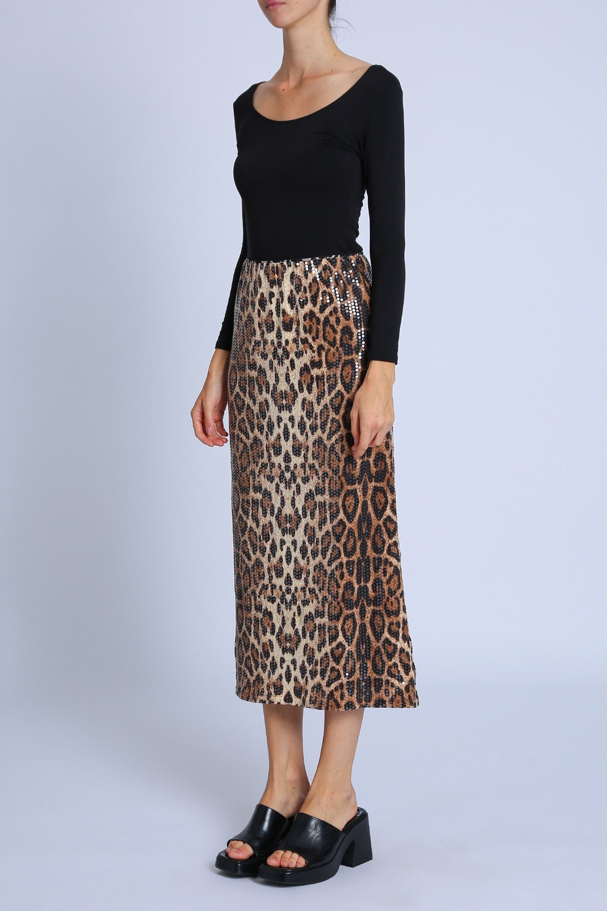 Sequin Leopard Skirt