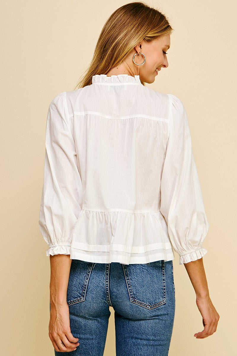 Bow Front Blouse | Off White