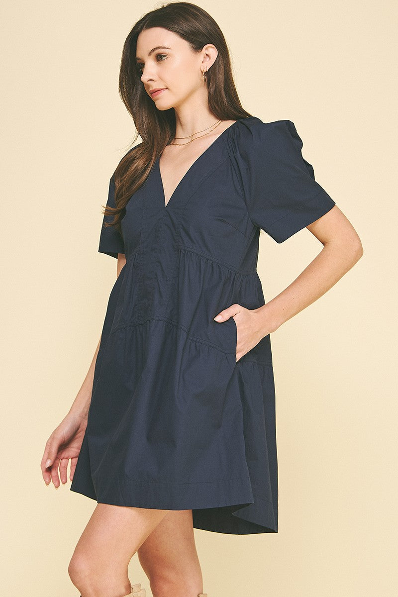 Margot V-Neck Dress | Navy