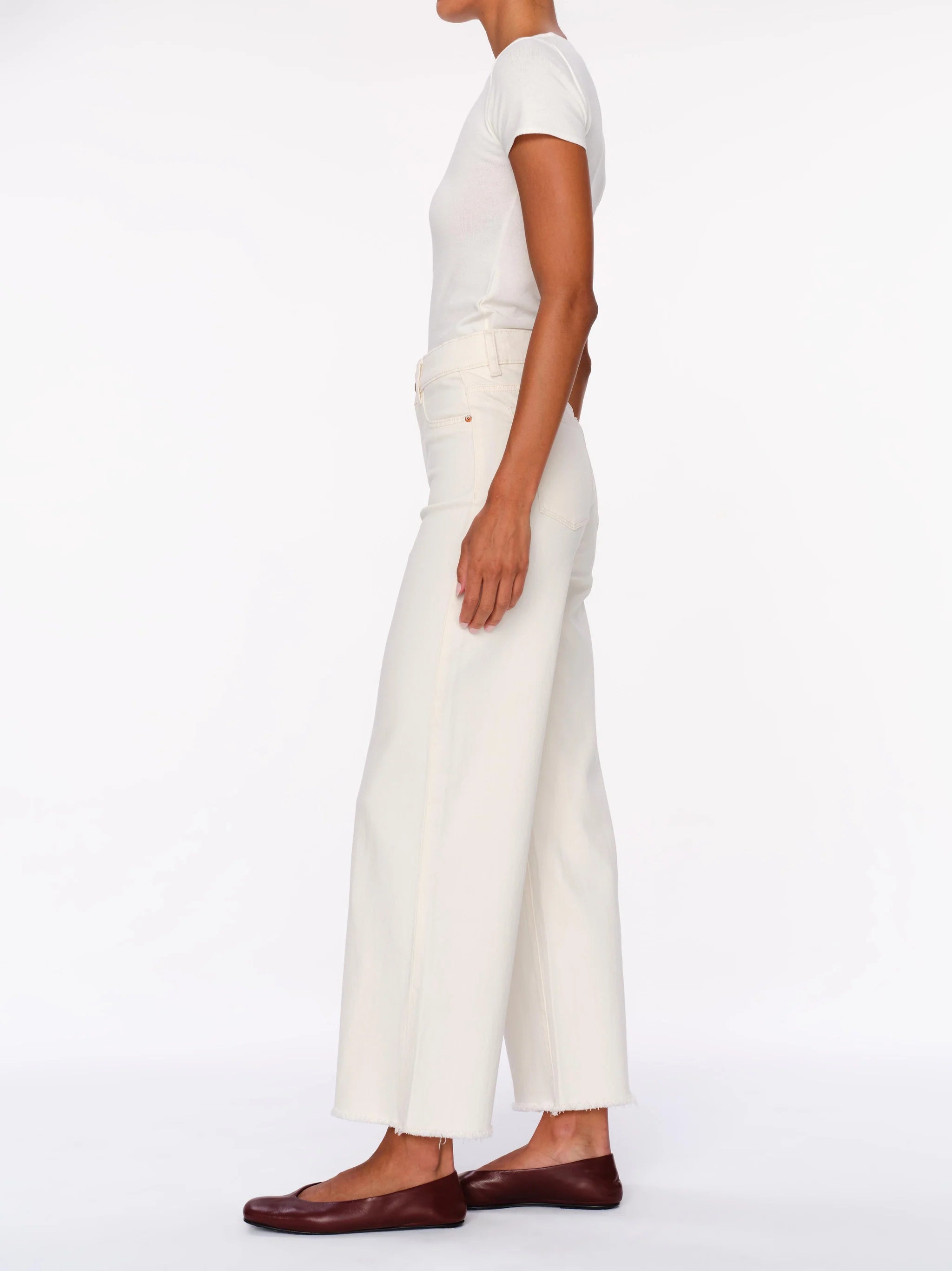 hepburn wide leg: high rise eggshell