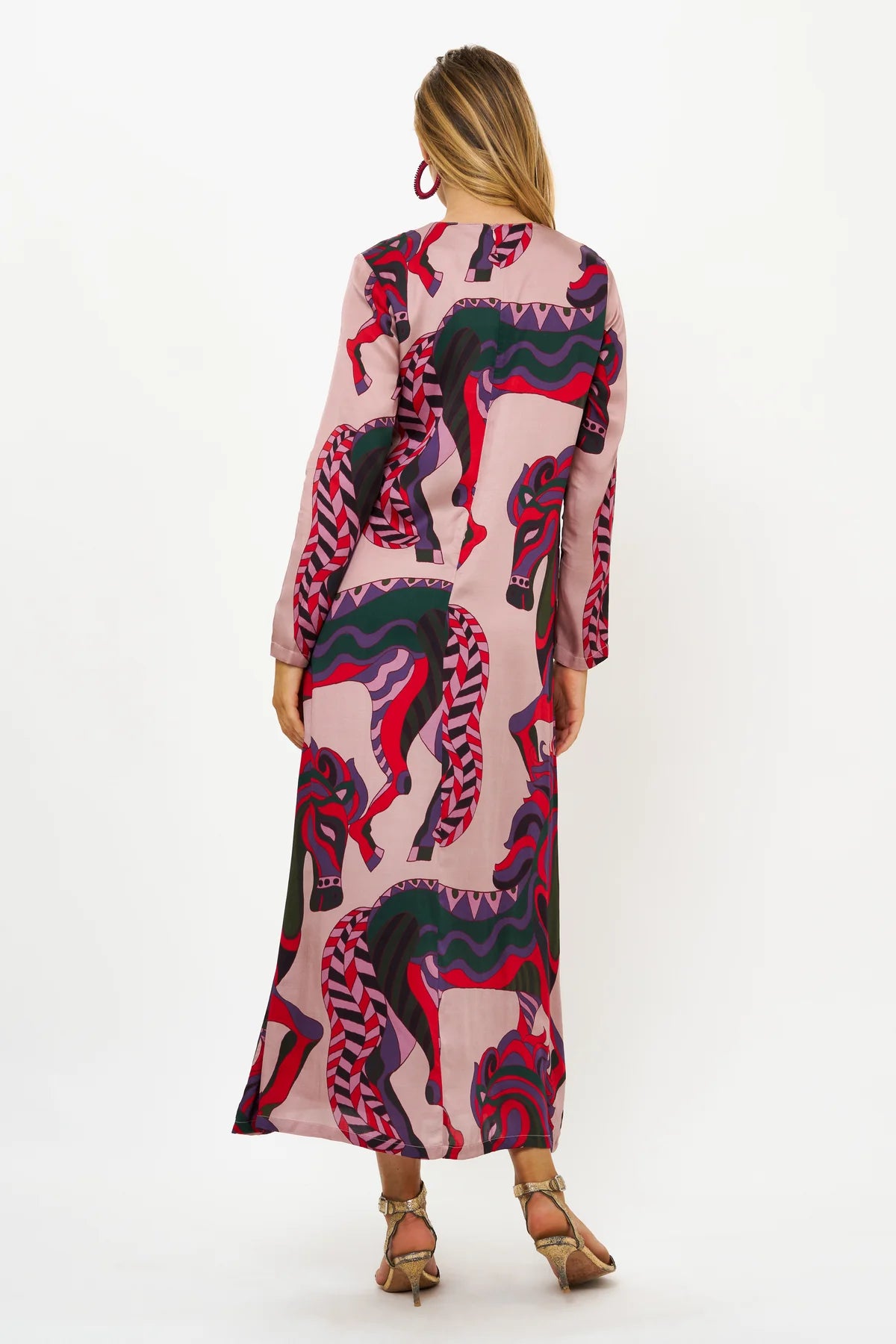 Long Sleeve Shift Maxi | Arabia Crimson