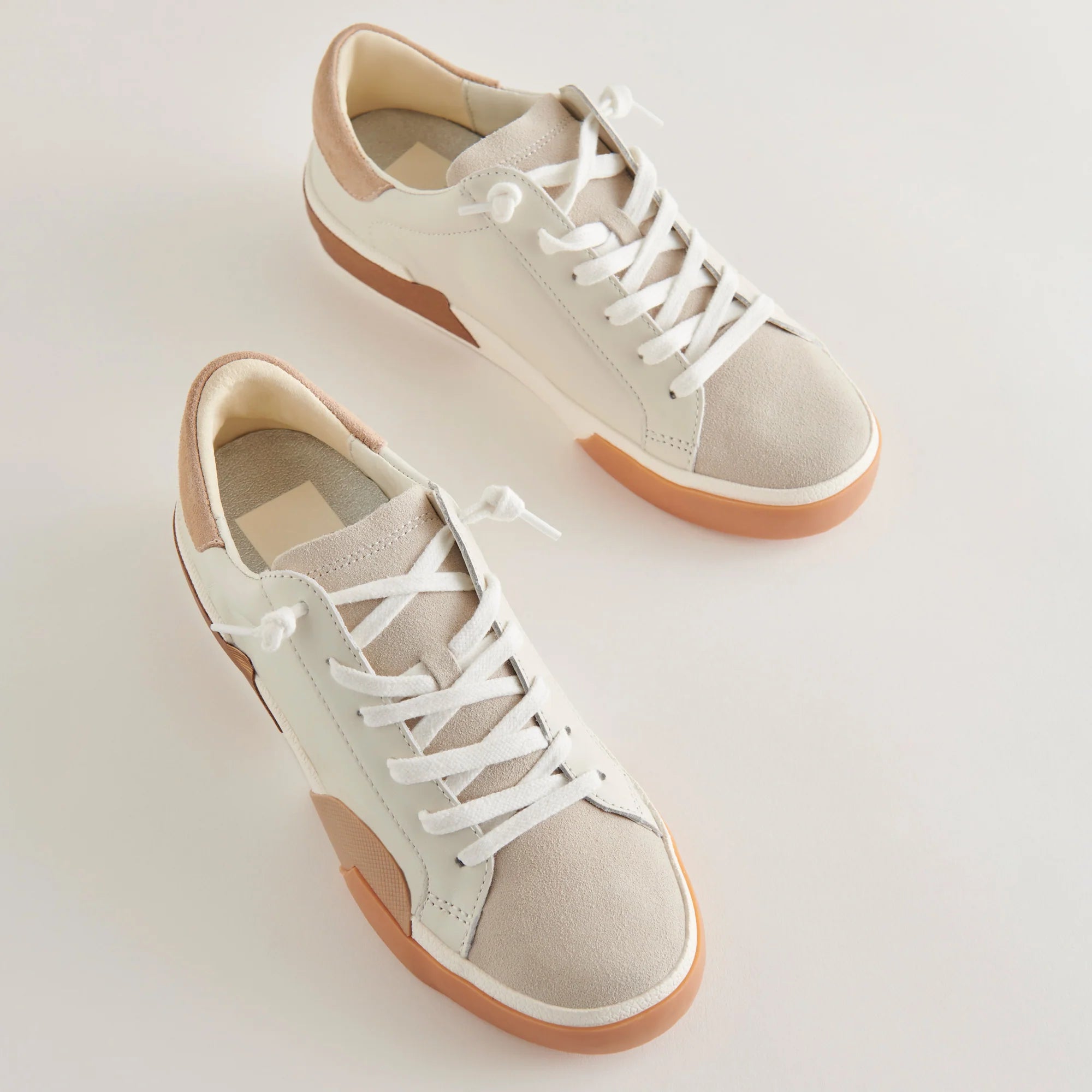 Zina Sneaker | White/Tan Leather