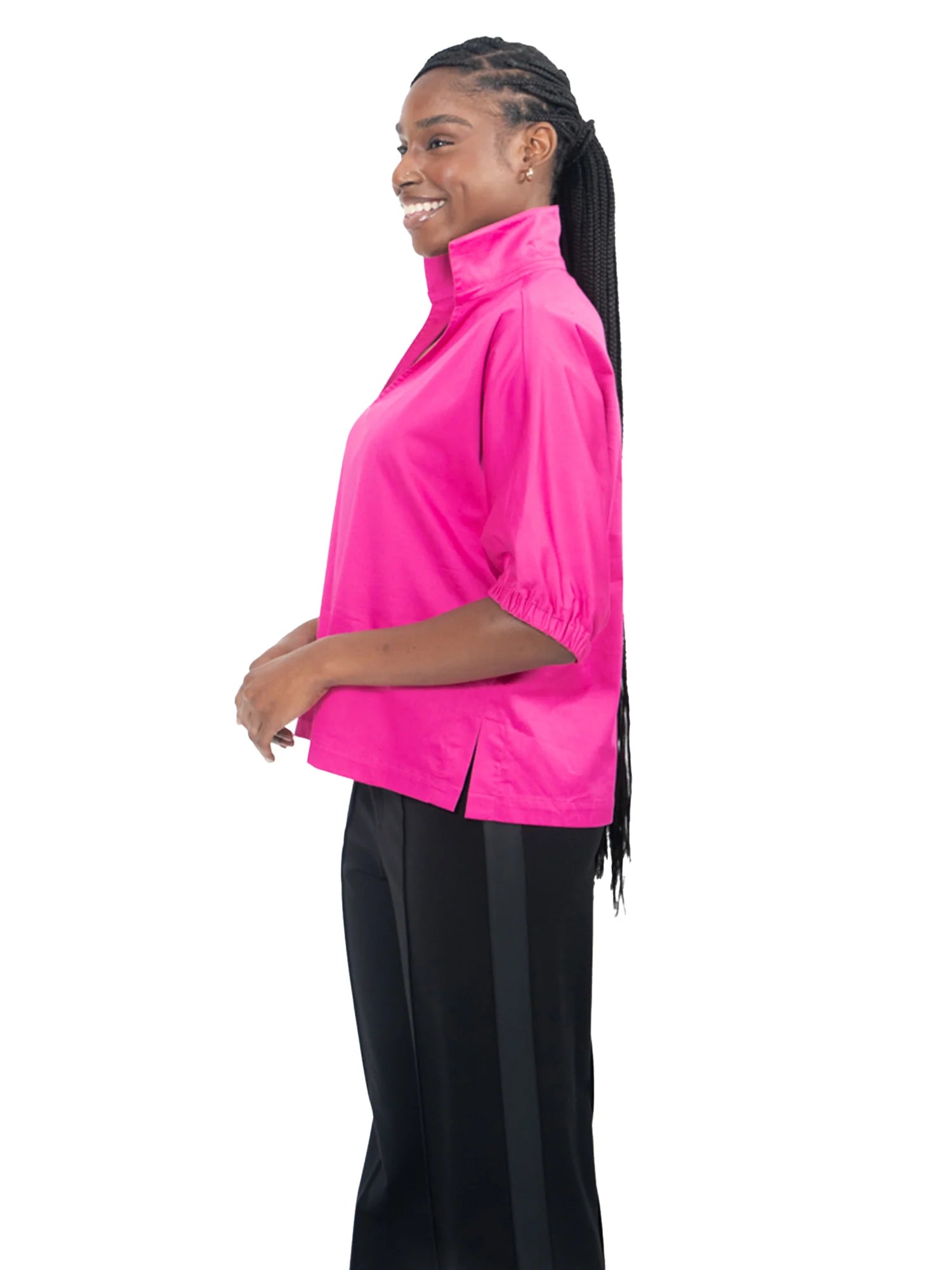 Poppy Top Fuchsia Fedora Cotton Poplin