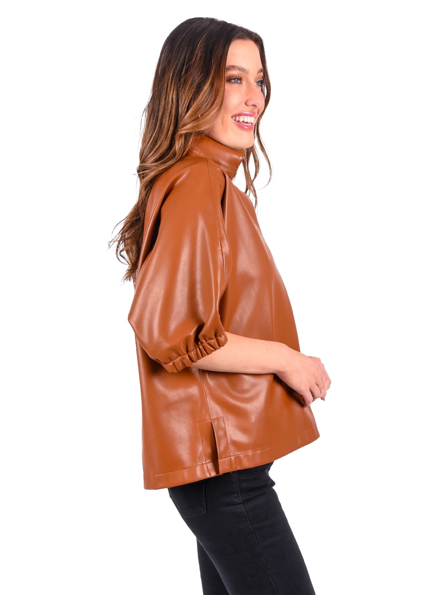 Poppy Top - Luggage Faux Leather