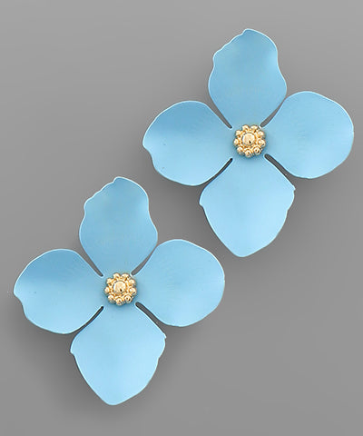 Dogwood Blossom Earrings Light Blue