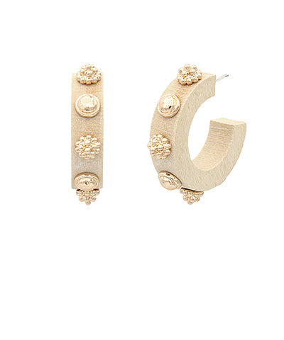 Wood Luxury Hoops Ivory