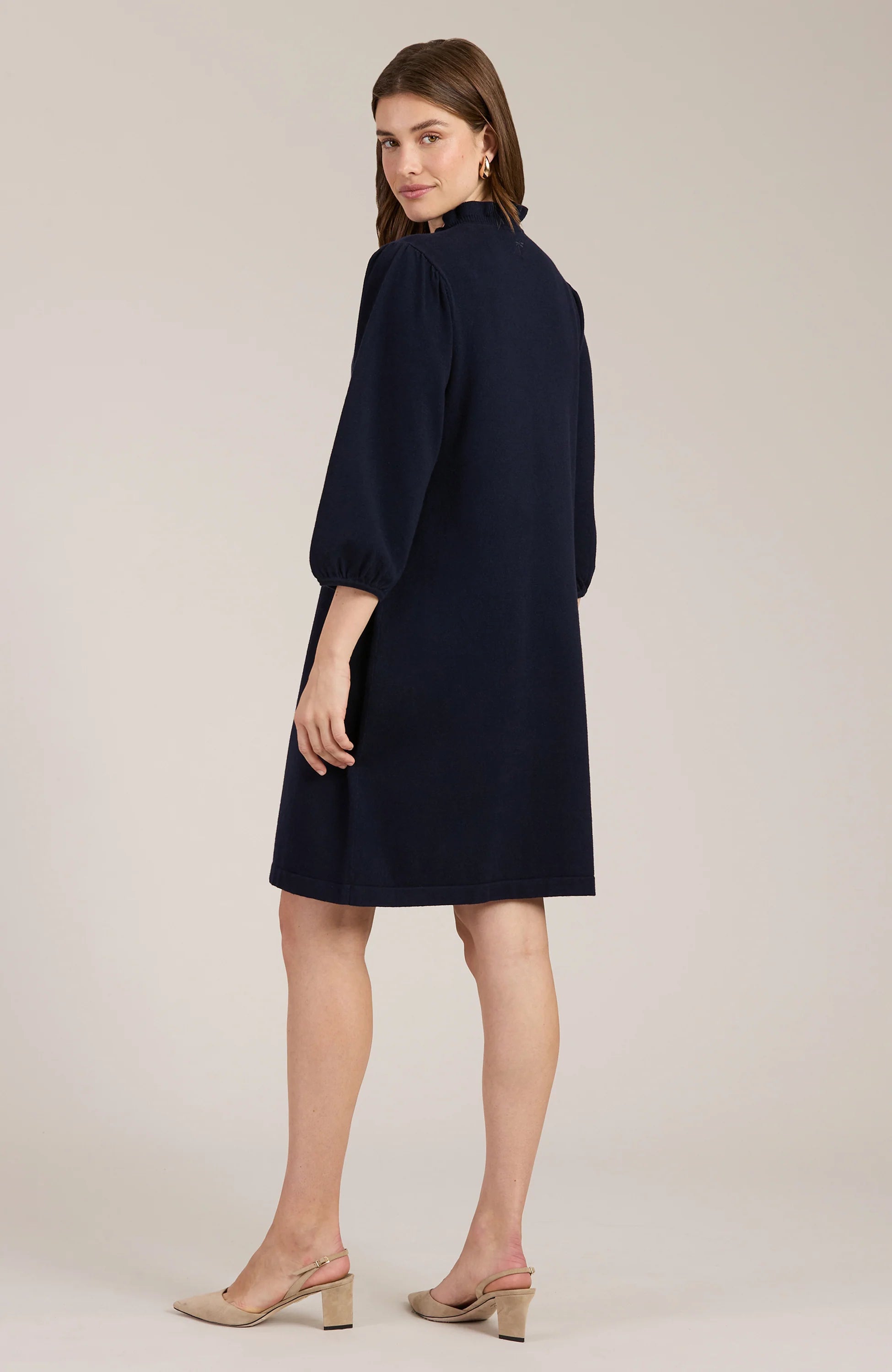 Sherri Cotton Cashmere Dress Navy