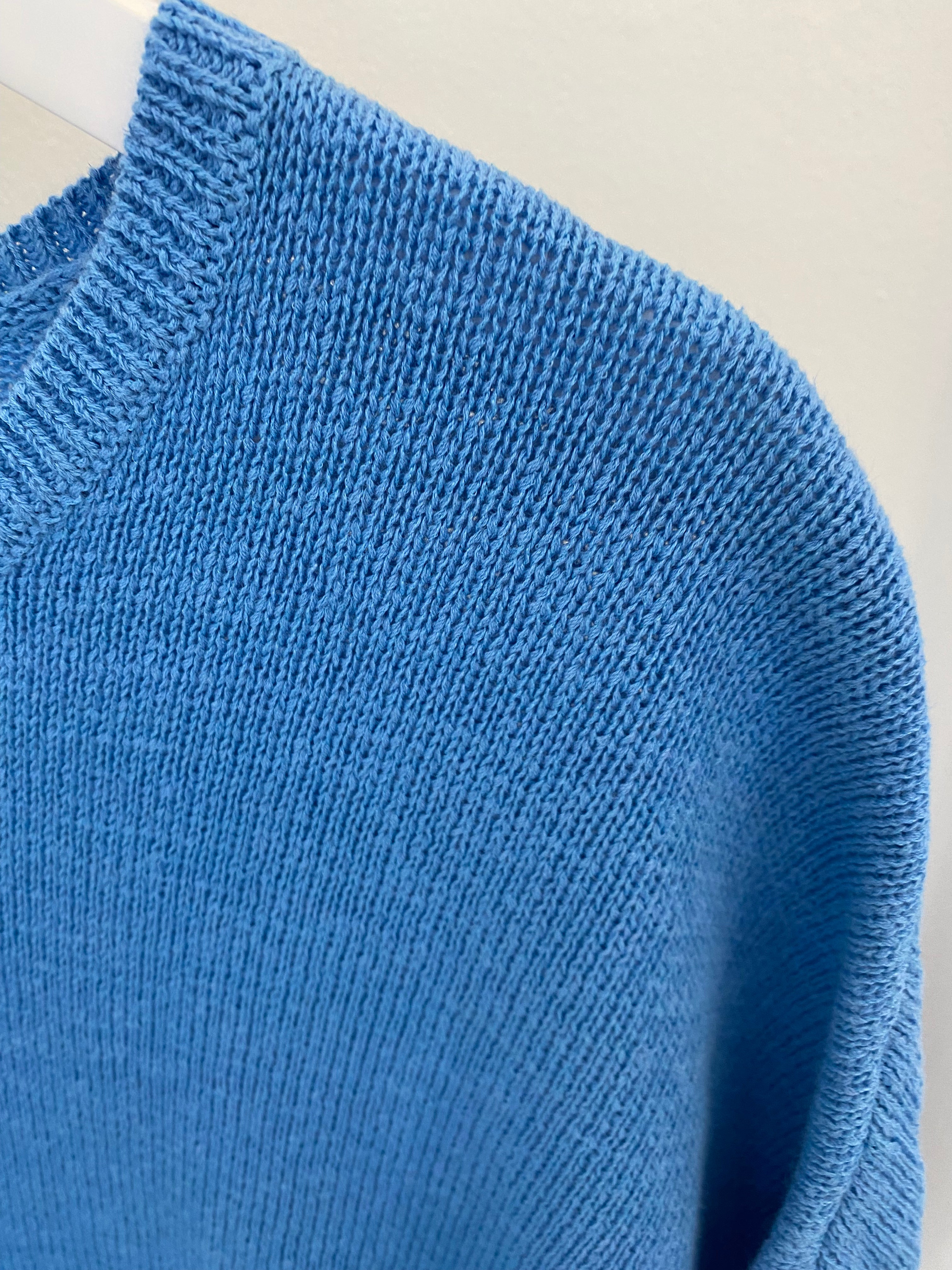 Short Sleeve Boatneck Sweater French Blue