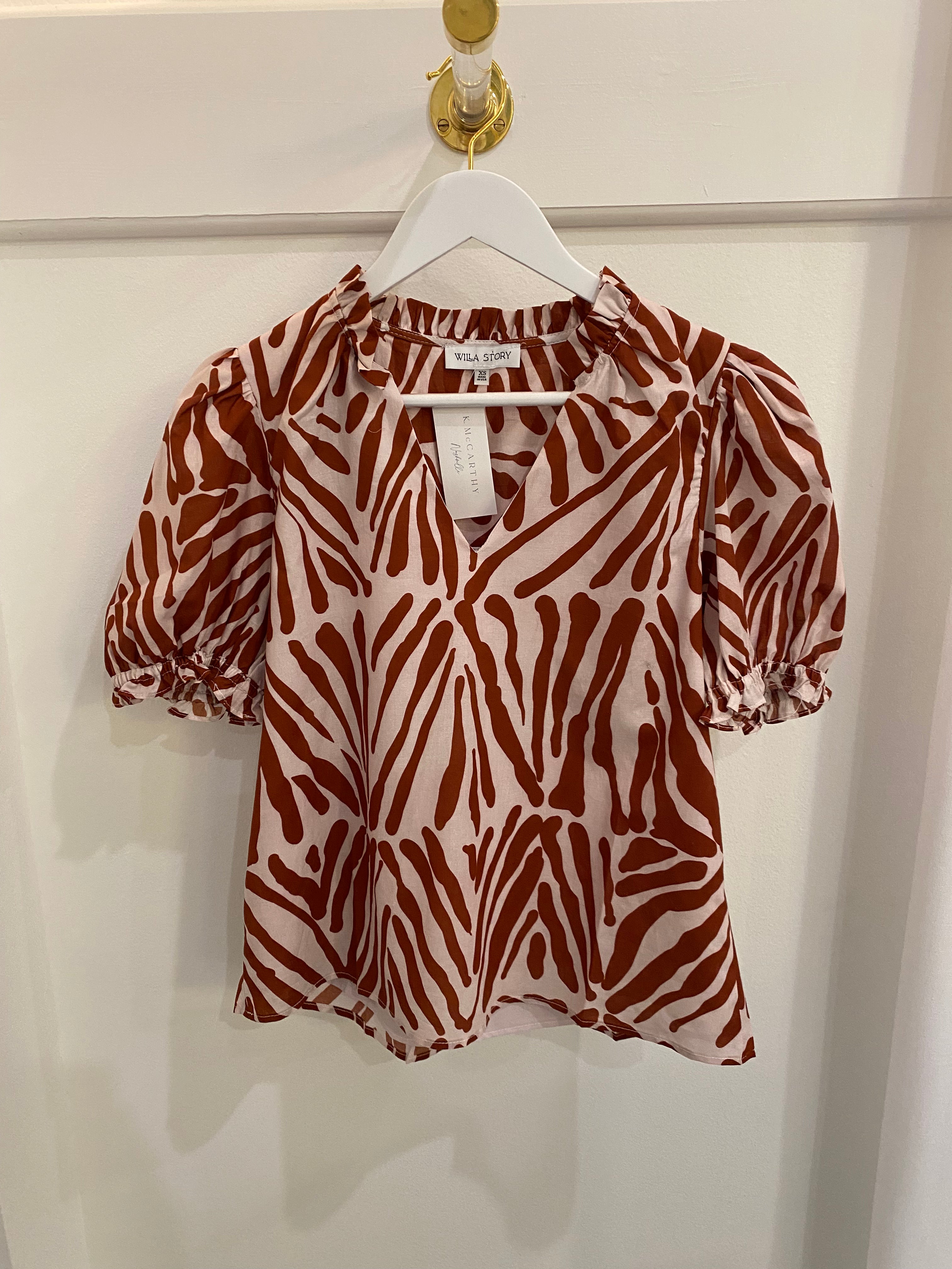 Mia Top Brown/White