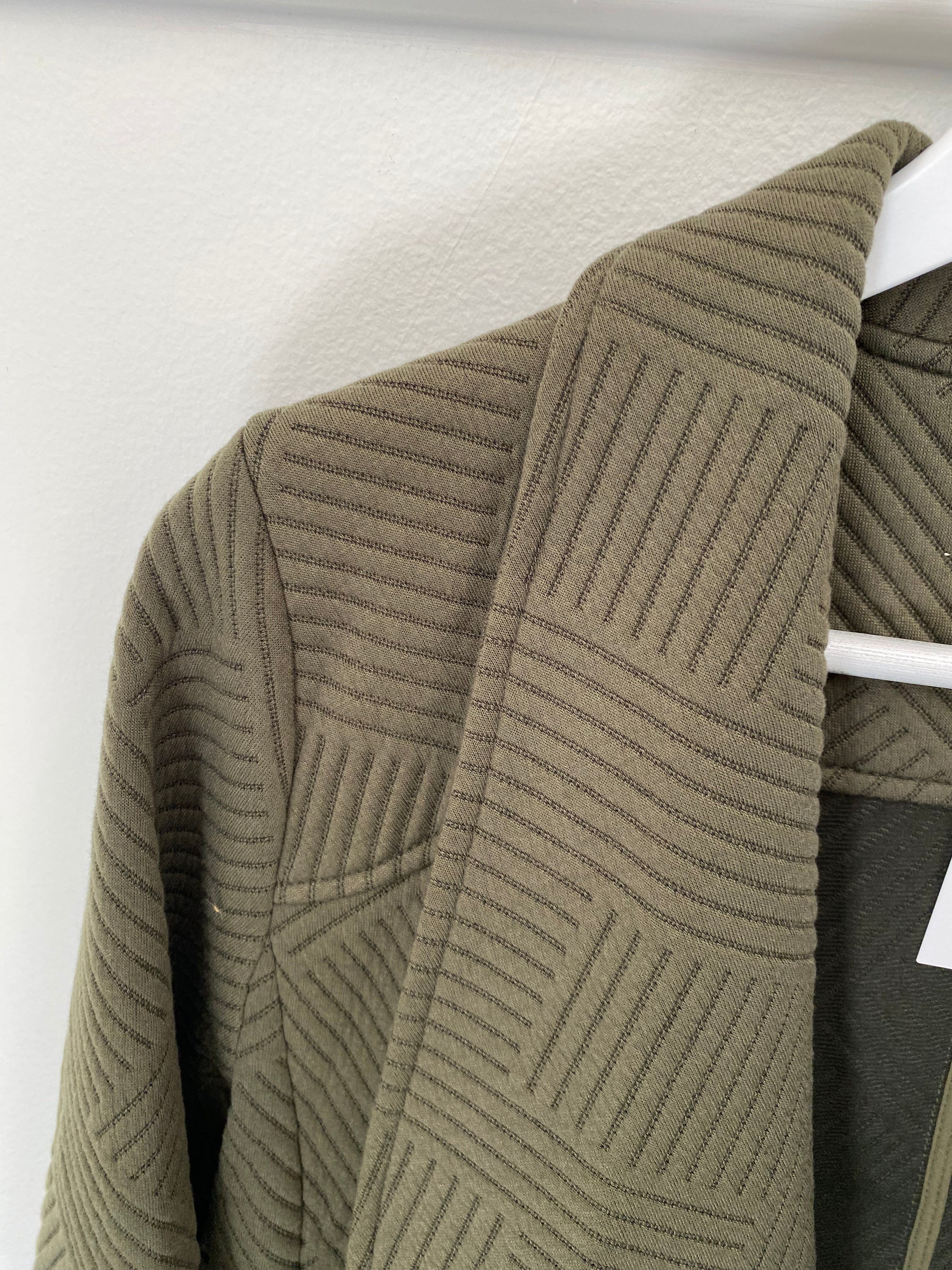 Open Front Knit Cardigan Olive