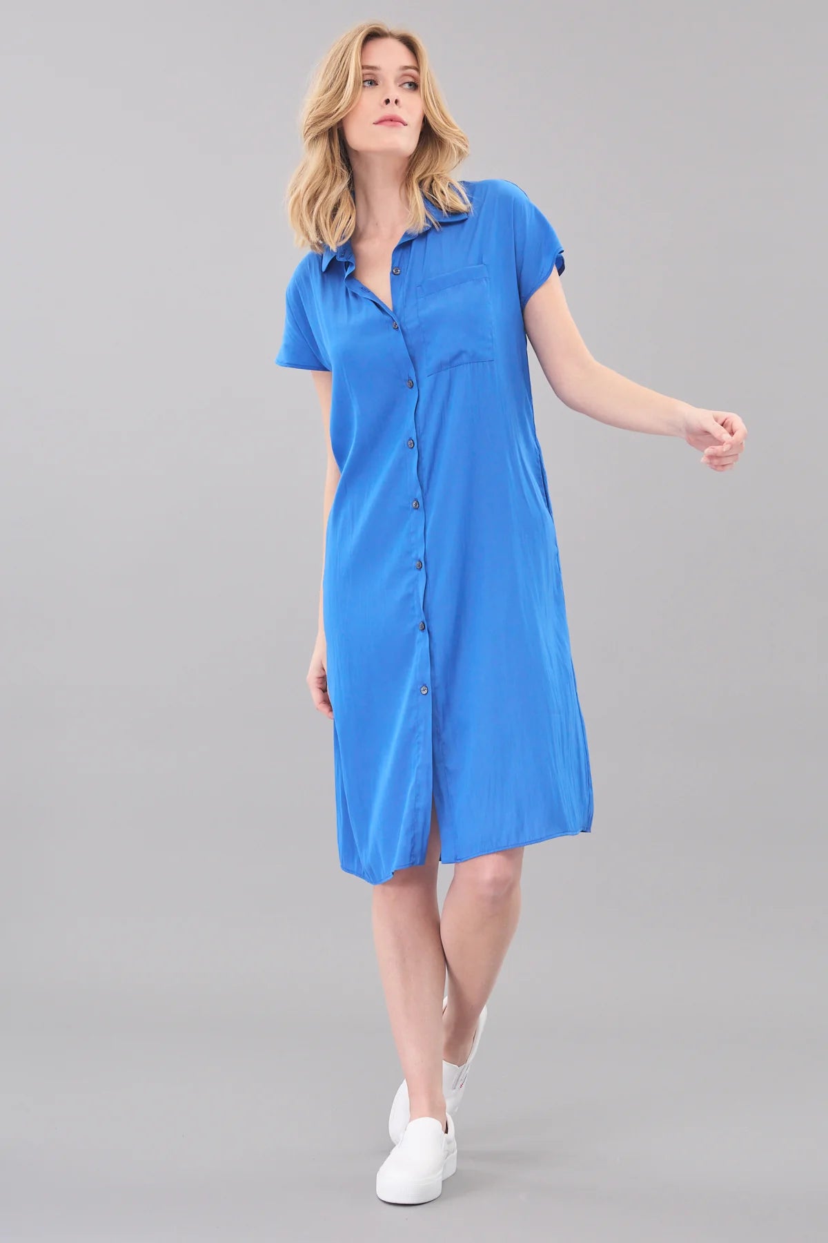 Button Down Satin Dress