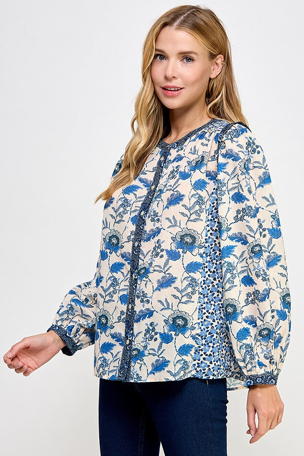 Bluebell Mixed Print Blouse