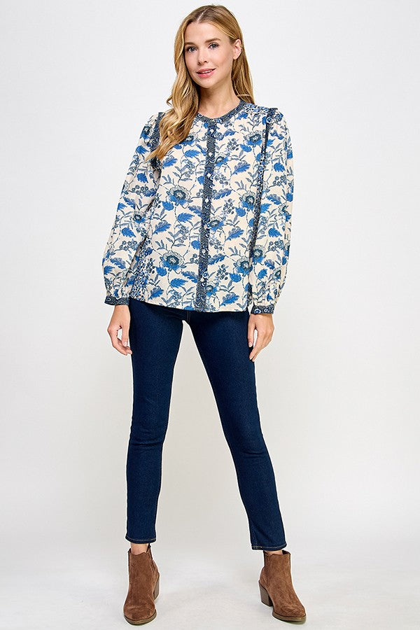 Bluebell Mixed Print Blouse