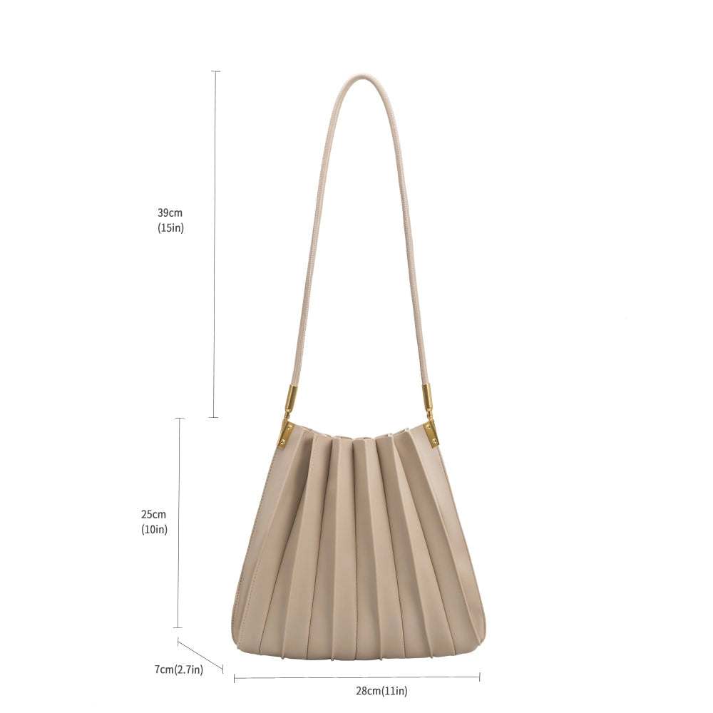 Carrie Pleated Shoulder Bag | Ivory