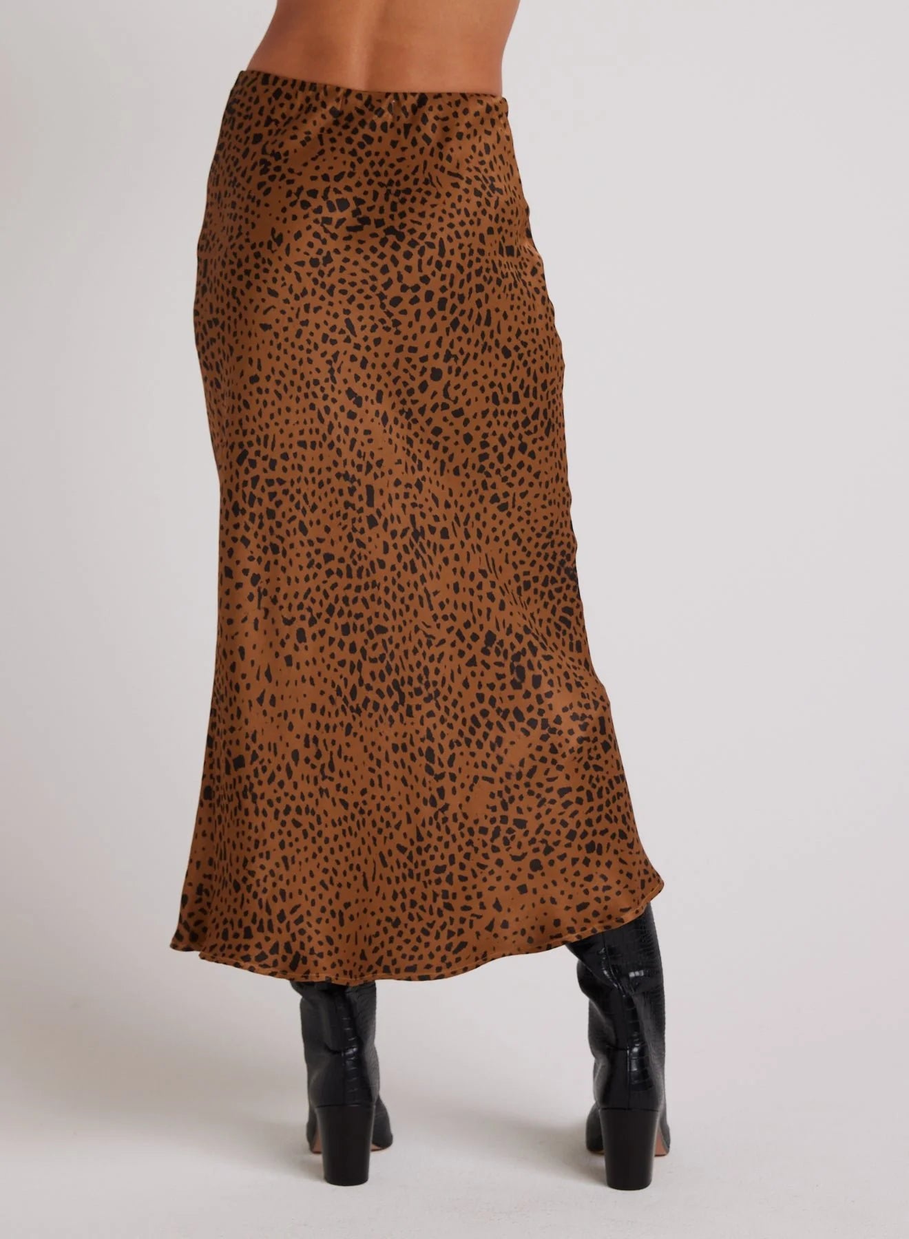 Bias Midi Skirt Bronzed Maple