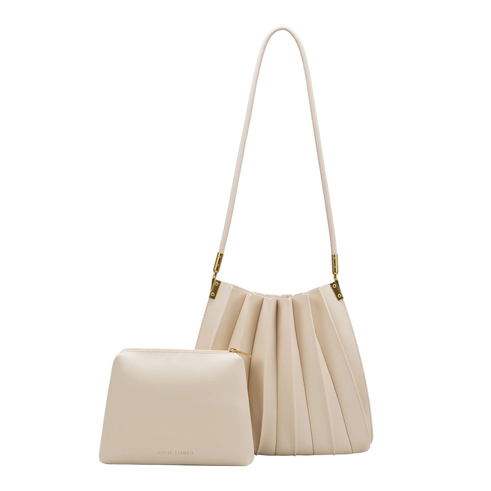 Carrie Pleated Shoulder Bag | Ivory