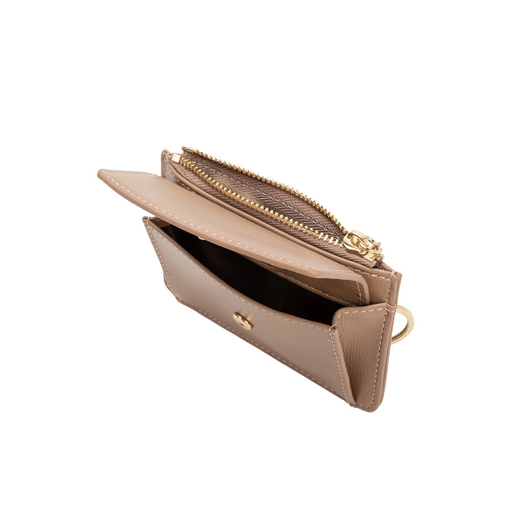 Kara Vegan Card Case Wallet | Nude