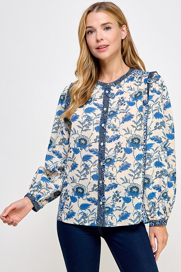 Bluebell Mixed Print Blouse