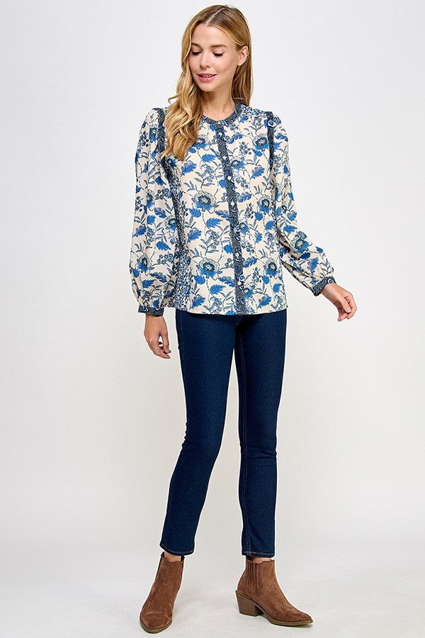 Bluebell Mixed Print Blouse