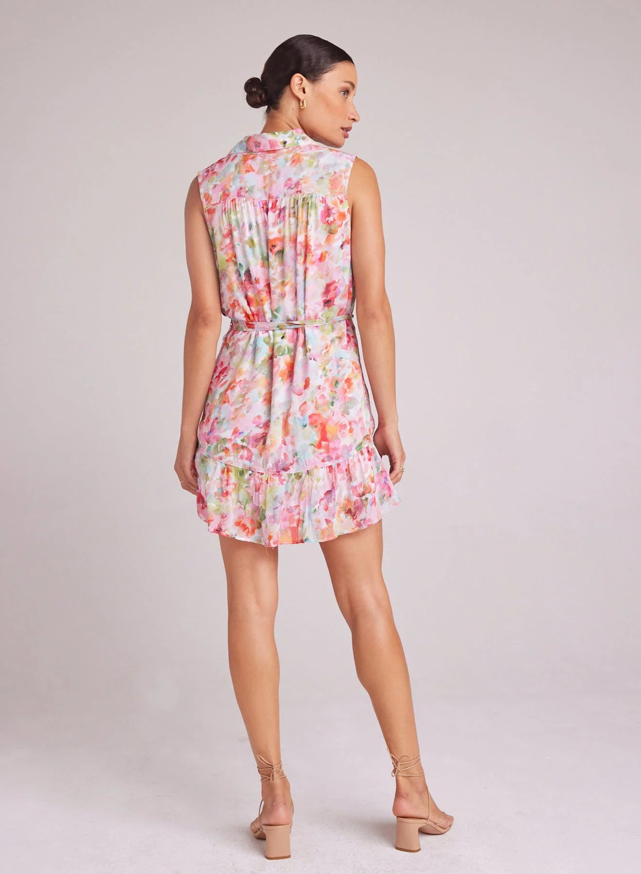 Gathered Ruffle Shirt Dress