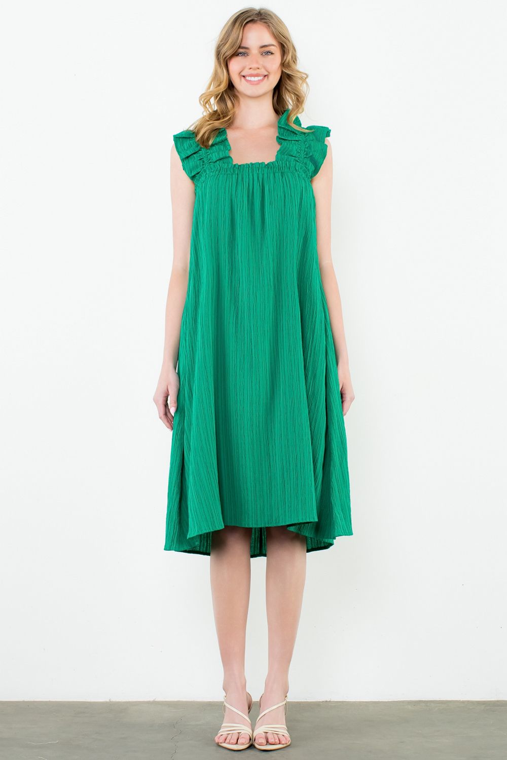 Maria Textured Dress | Green