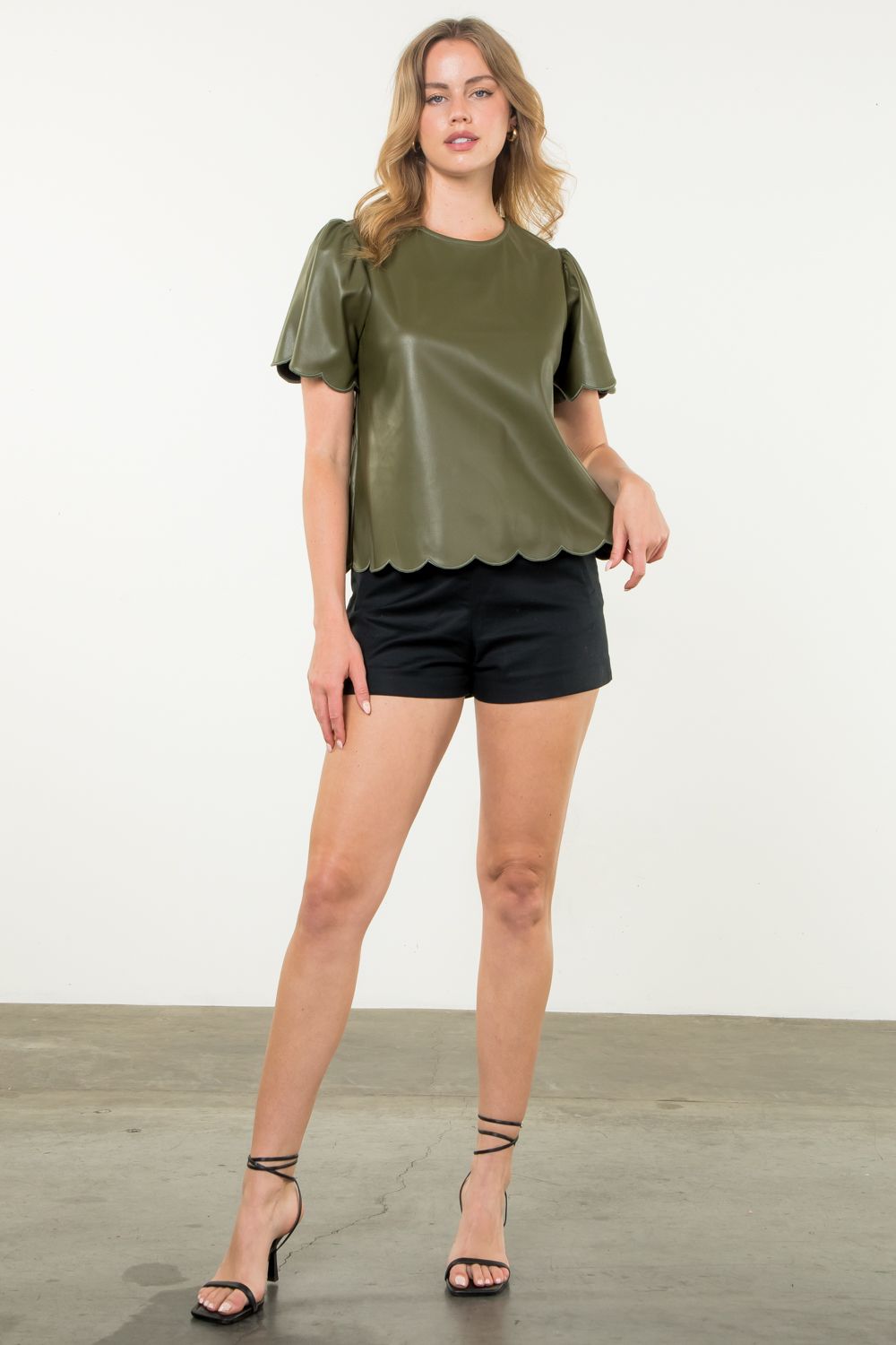 Marquin Top Olive Faux Leather