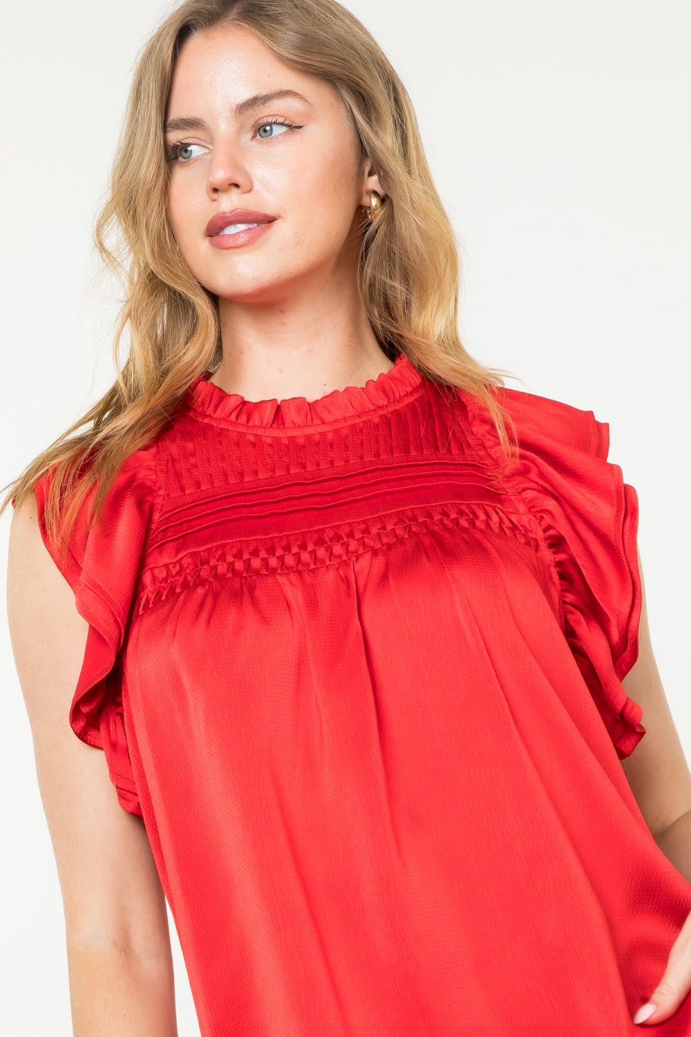 Jessica Flutter Sleeve Top | Red